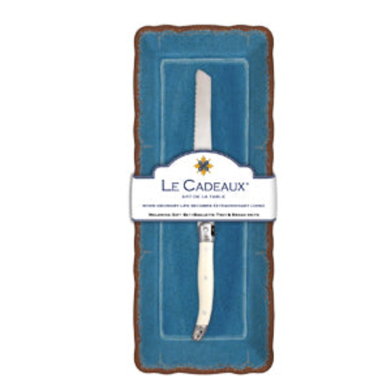 Le Cadeaux Baguette Tray And Bread Knife Set