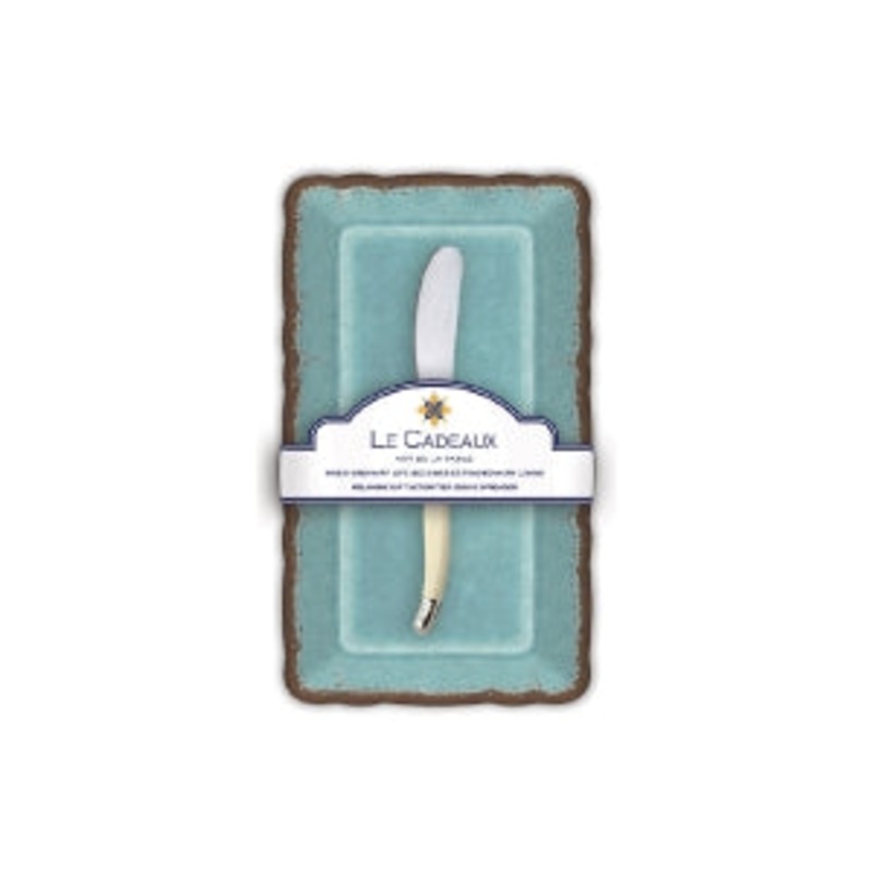 Le Cadeaux Melamine Butter Dish And Spreader Set