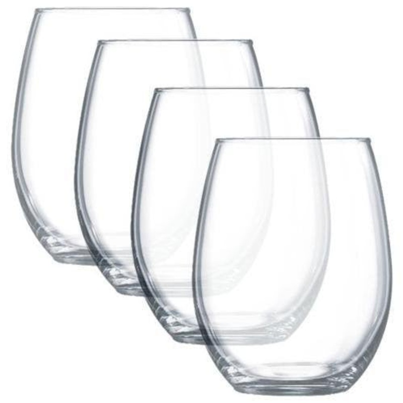 Luminarc Stemless Wine Glasses, Set of 4, 21 oz.