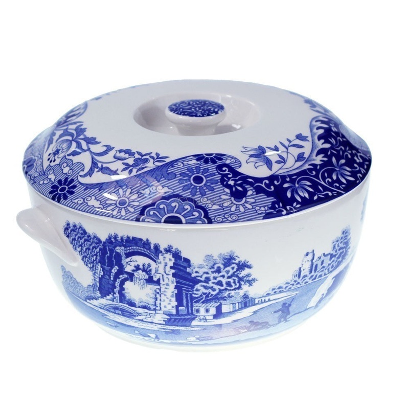 Spode Blue Italian Round Covered Deep Dish Casserole