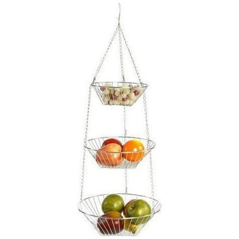 Wire Three-Tier Hanging Basket