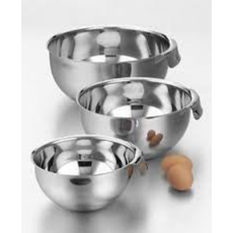 All-Clad, Stainless Steel 3 piece Mixing Bowl Set; 1.5 x 3 x 5 quart