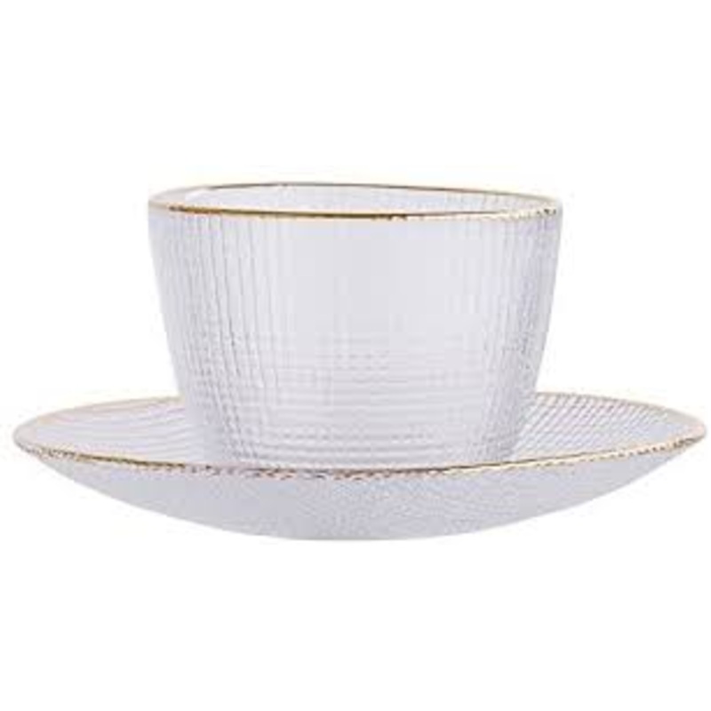 Bloomingville Glass Cup and Saucer