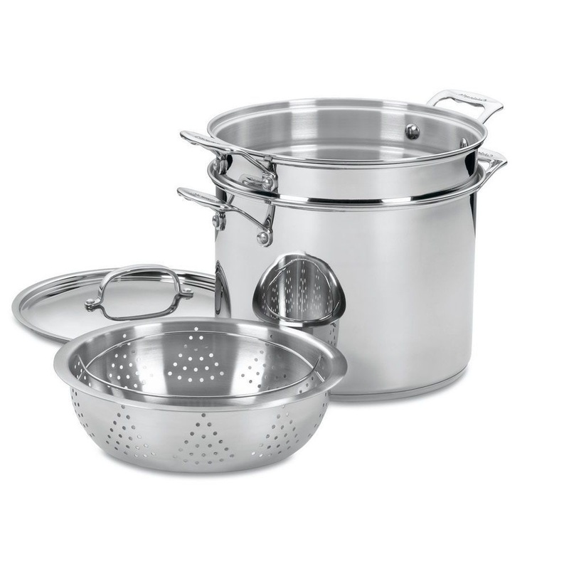 Chef's Classic Stainless 12 Quart Pasta/Steamer 4 Piece Set
