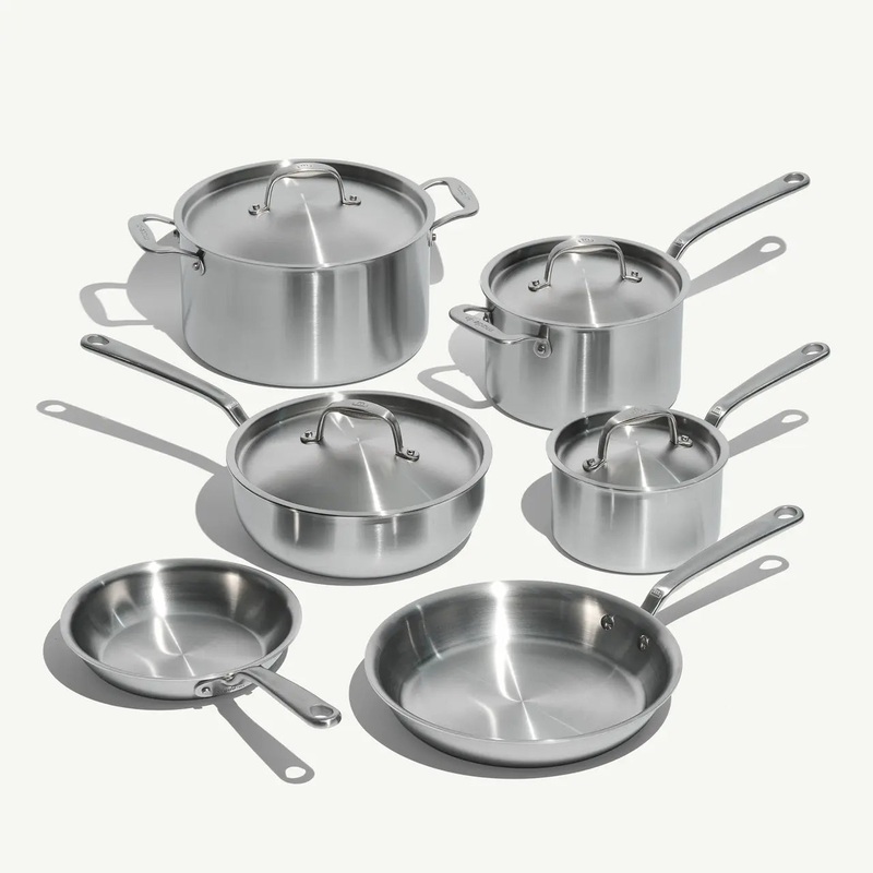 All-Clad D5 Stainless Polished 5-ply Bonded Cookware Set, plus  Individual Pans