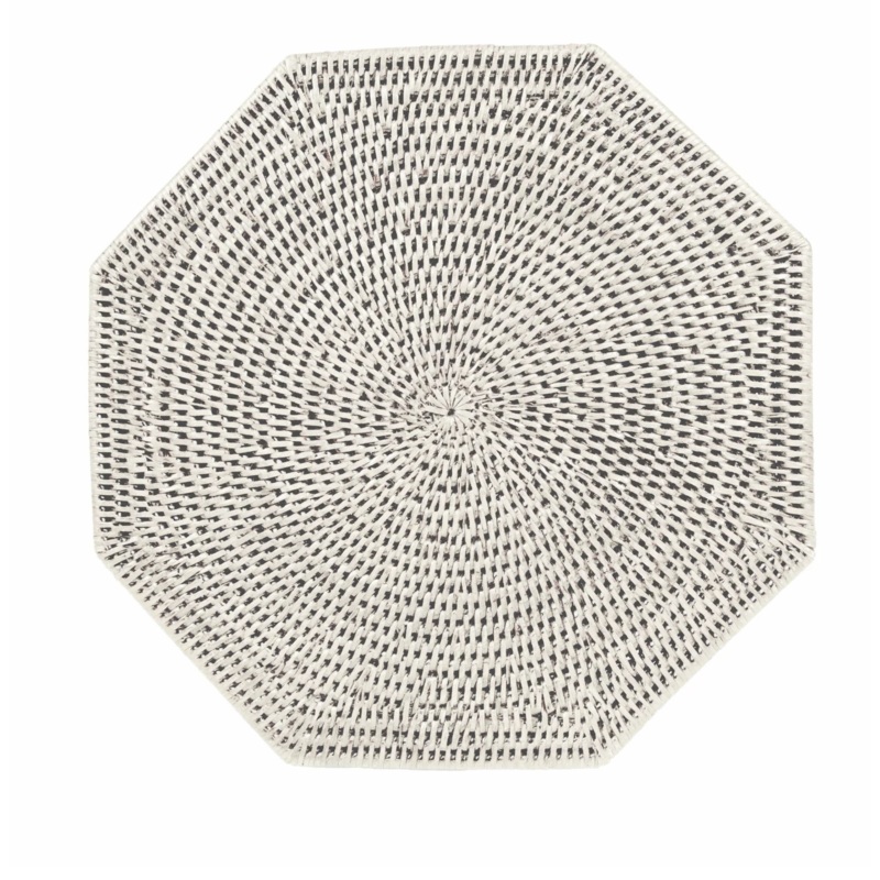 Caspari - Rattan Octagonal Placemat in Cream