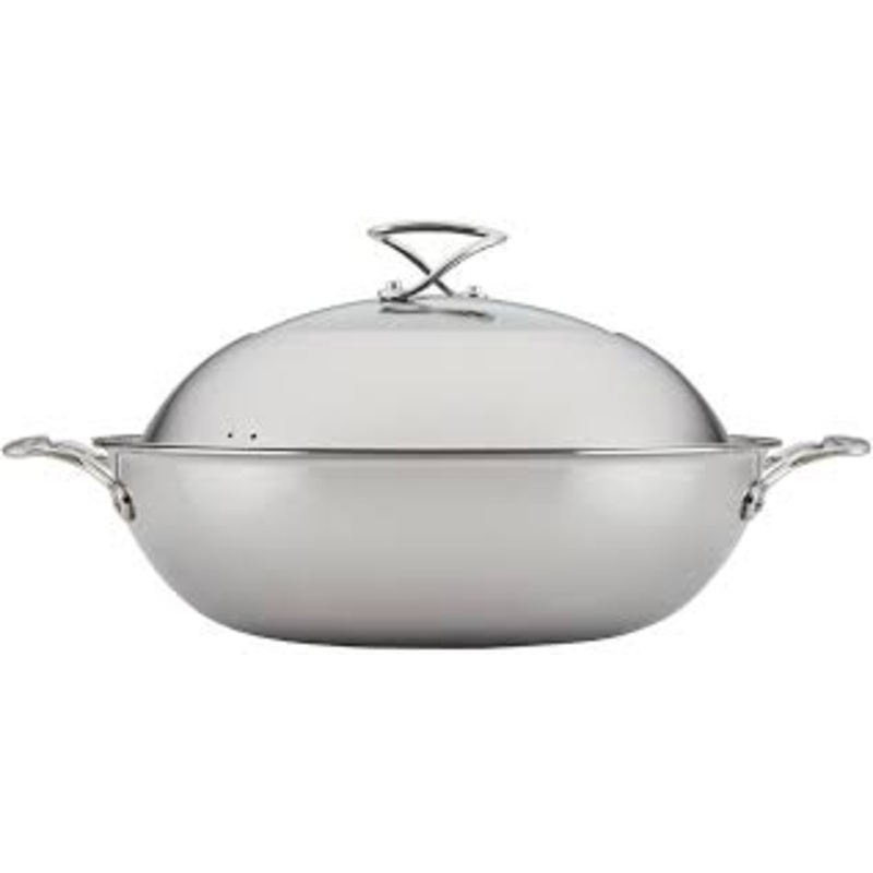 Circulon Clad Stainless Steel  13" Covered Wok