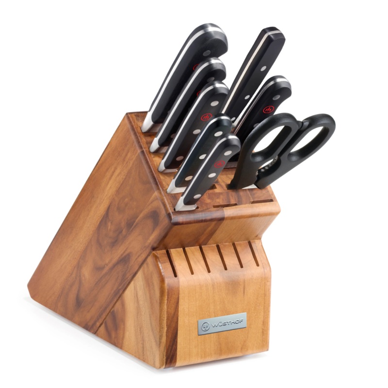 Classic 9-Piece Knife Block Set, Acacia