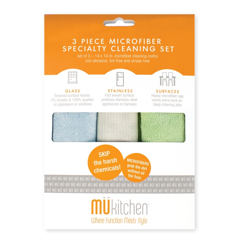 MU Kitchen - 3 pc Microfiber Speciality Cleaning Set