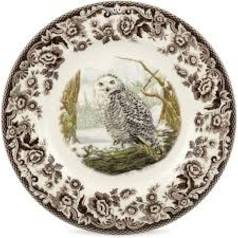 Spode Woodland Snowy Owl Salad Plate, 8"