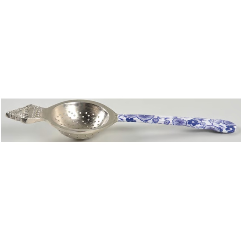 Tea Strainer with Blue Handle