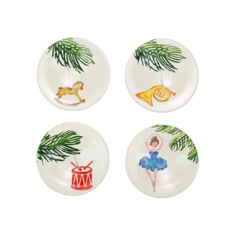 Vietri - NUTCRACKERS ASSORTED CANAPE PLATES - SET OF 4