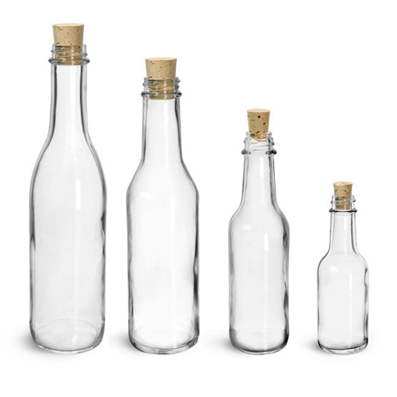 Glass Bottle With Cork, Spout or Hinge Top