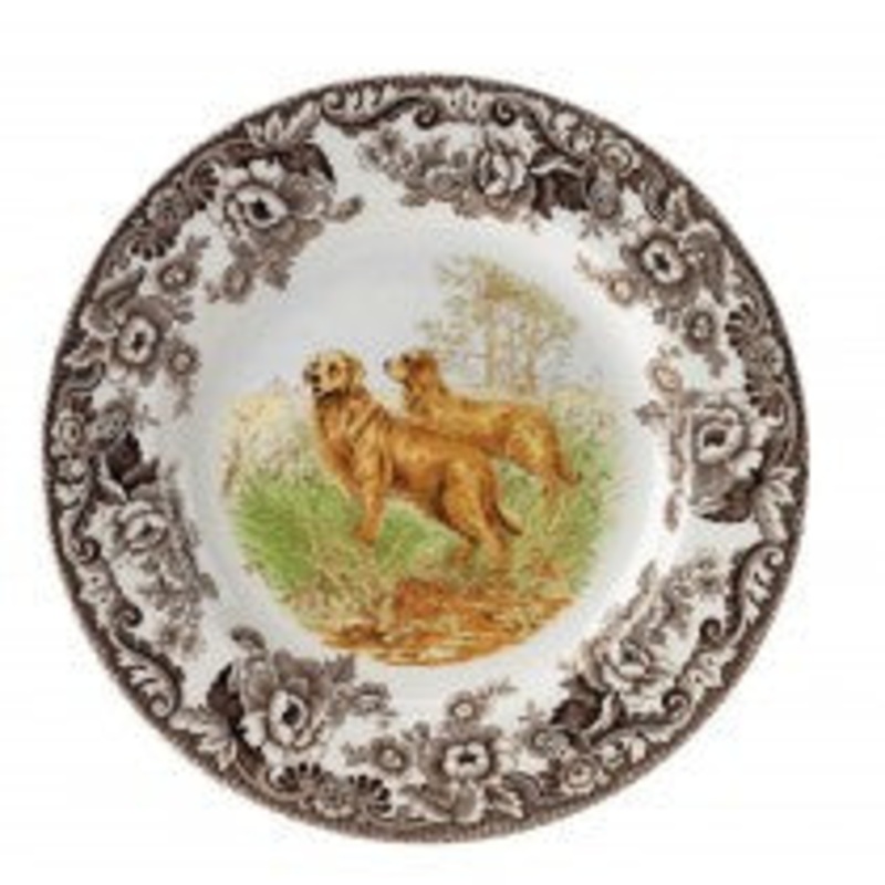 Spode Woodland Golden Retriever Dinner Plate, 10.5"