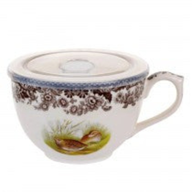 Spode Woodland Quail Jumbo Cup With Lid