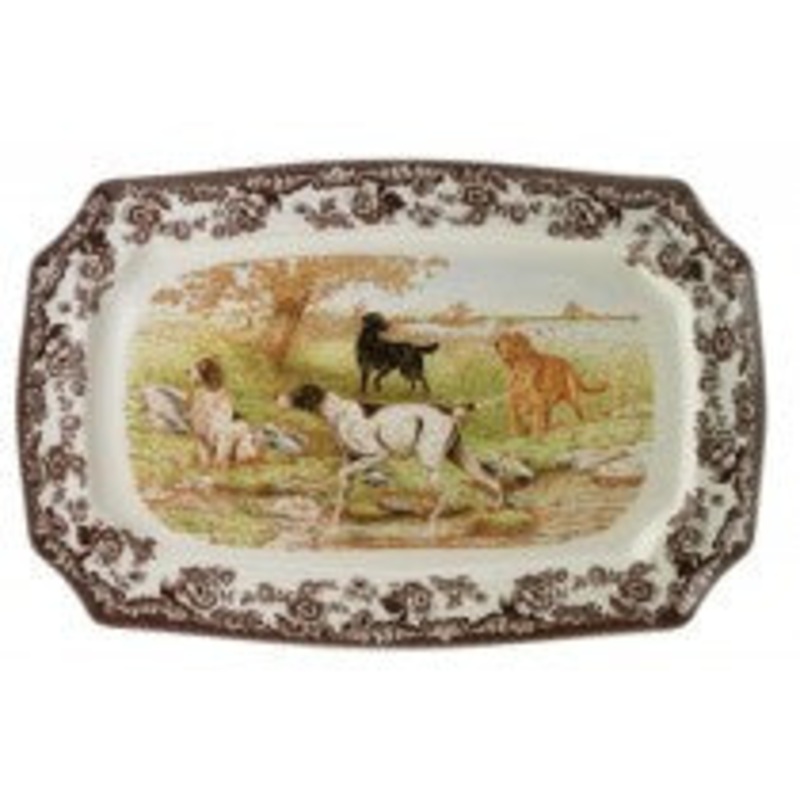 Spode Woodland All Dogs Rectangular Platter, 17.5"