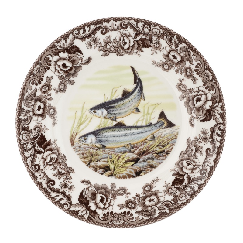 Spode Woodland King Salmon Salad Plate