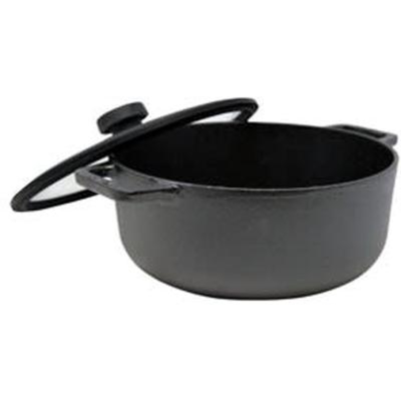 Meyer 24cm Cast Iron Saut Pan with Lid 48497