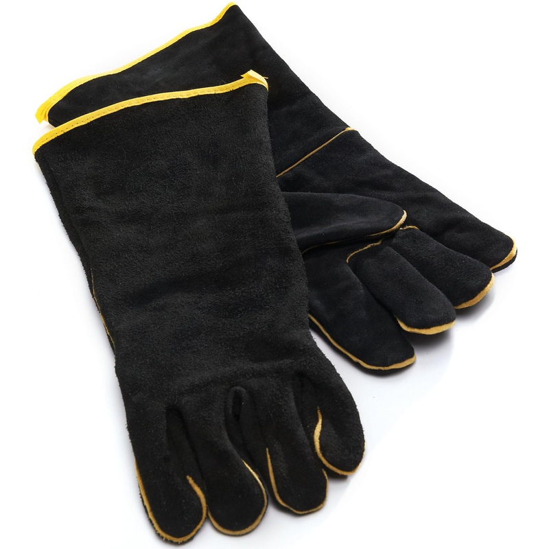 Grill Pro Black Leather BBQ Gloves 00528