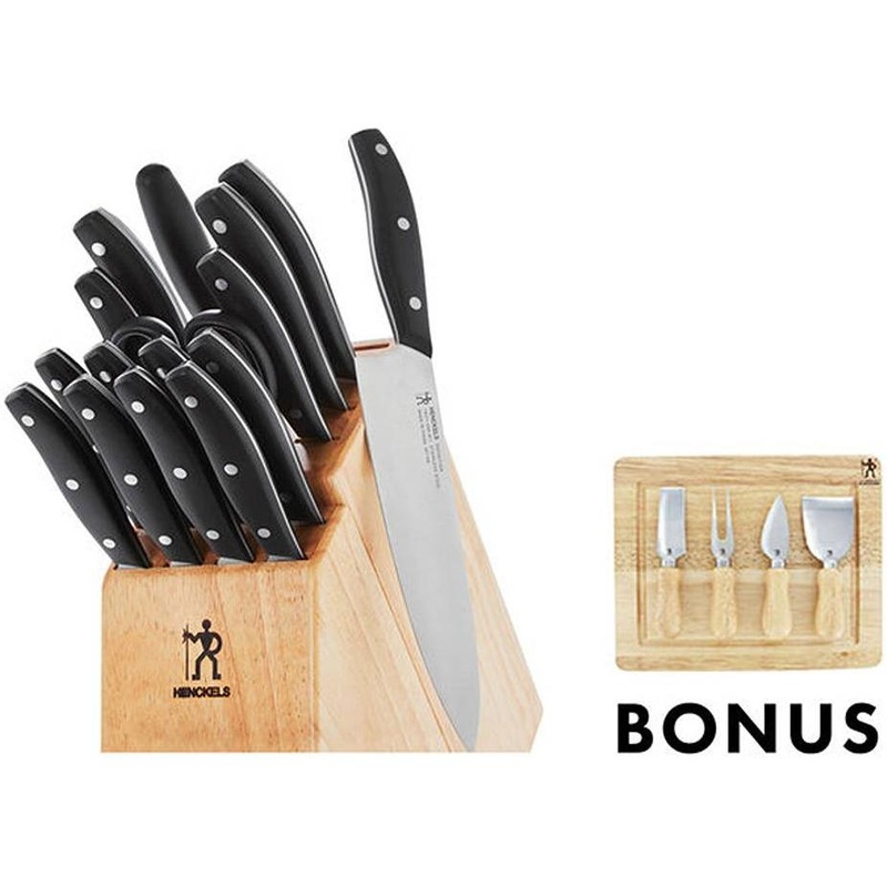 Henckels Definition 17-Piece Knife Block Set with Bonus Cheese Set 1022783