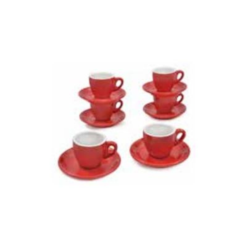 Sara Moka 6-Piece Rosso Espresso Cup Set Z11419SCRED