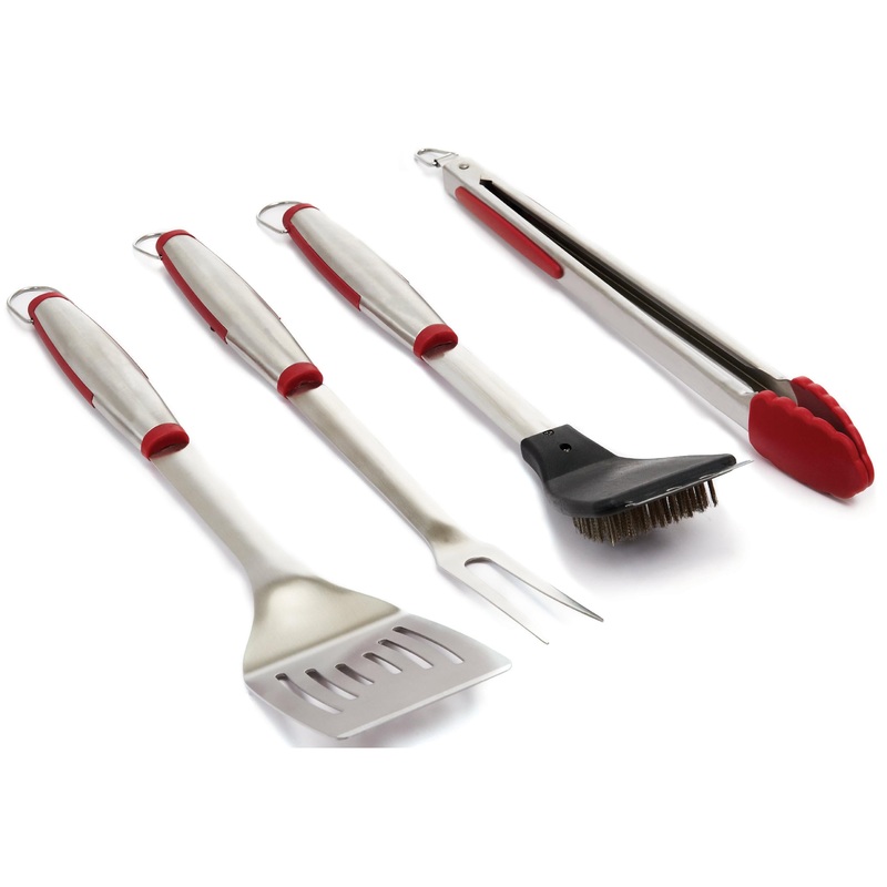Grill Pro 4-Piece Stainless Steel Tool Set with Accents 40070