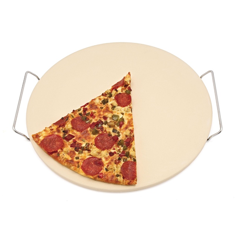 Home Works 13in Round Pizza Stone with Rack 51153