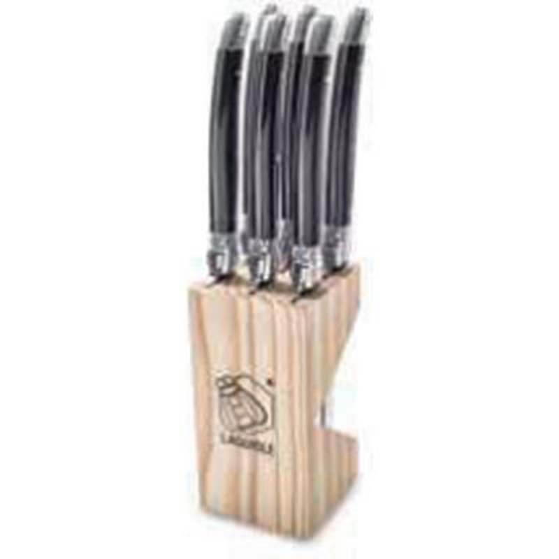 Laguiole 6-Piece Steak Knife Block Set 1.8Qualblack