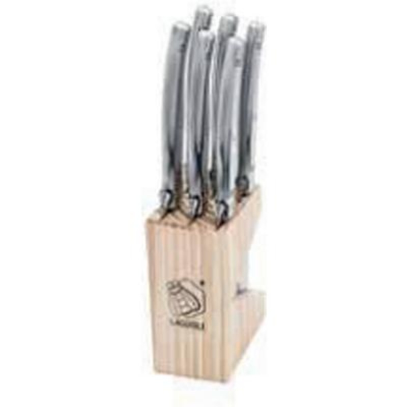 Laguiole 6-Piece Steak Knife Block Set 1.8QualRVS