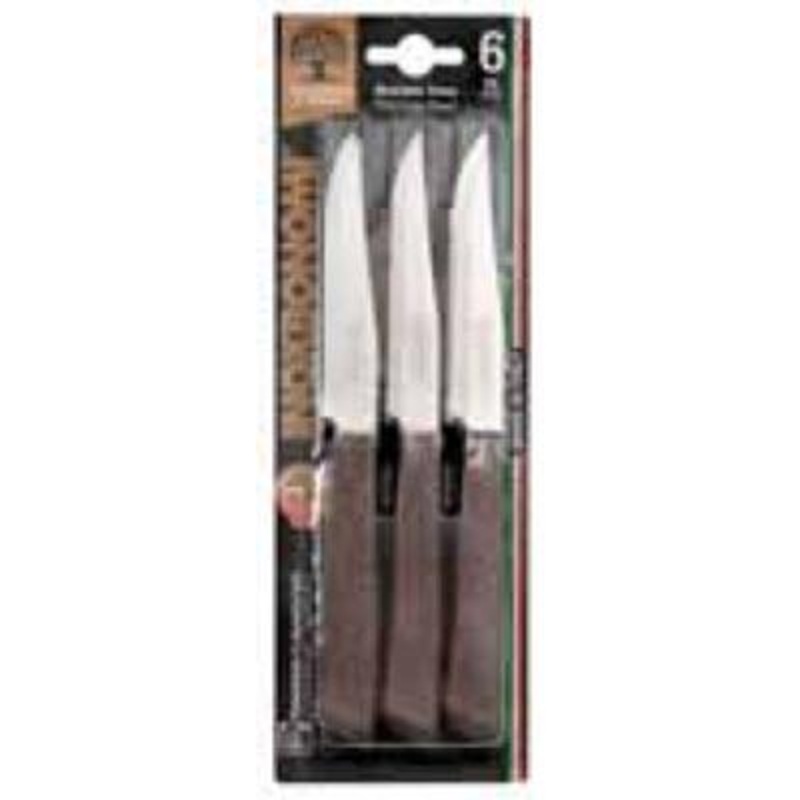 Inoxbonomi 6-Piece Wood Grain Handle Steak Knife Set 62006