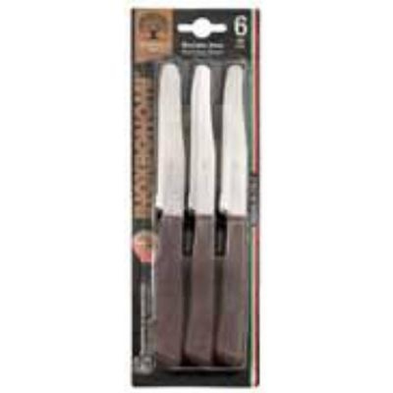 Inoxbonomi 6-Piece Wood Grain Handle Table Knife Set 7367
