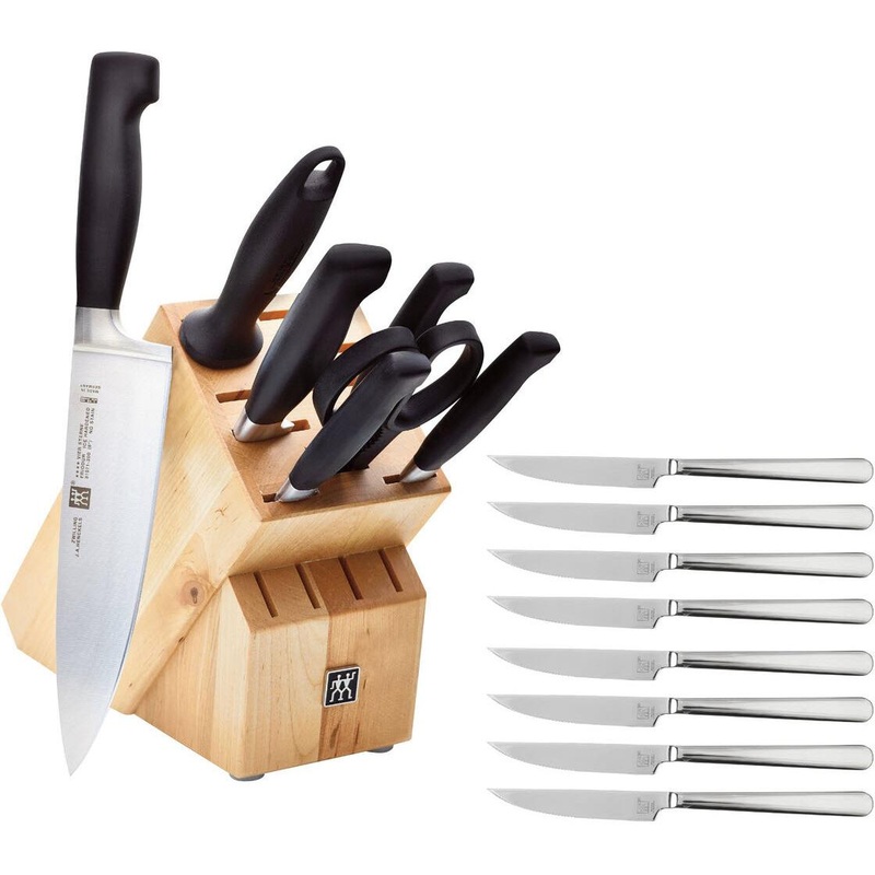 Zwilling Four Star 8-Piece Knife Block Set With Bonus Steak Knife Set 1019248