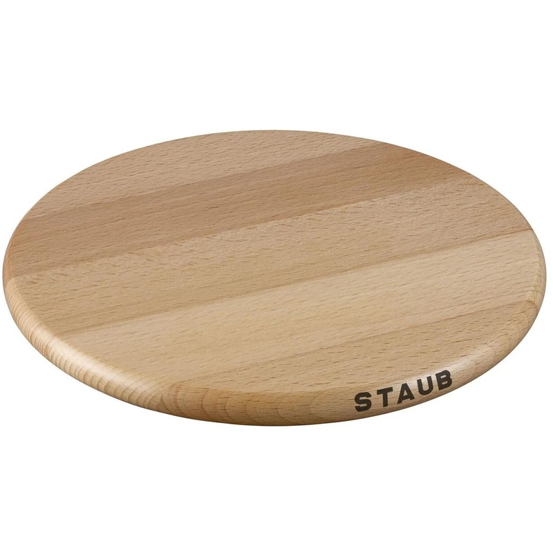 Staub 23cm Round Magnetic Beech Trivet 1004526