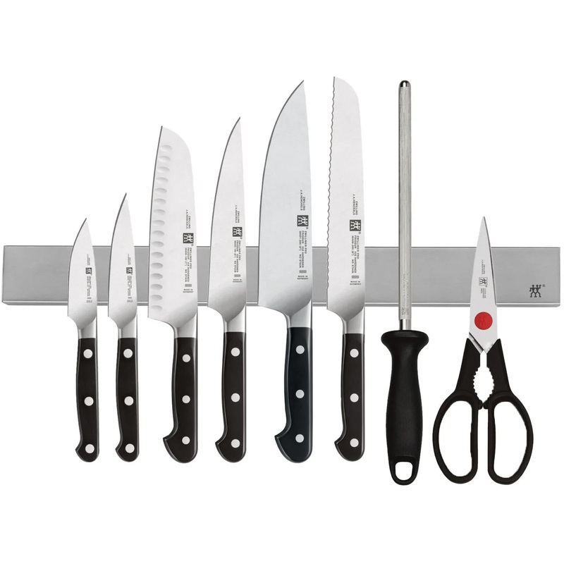 Zwilling 9-Piece Set with Stainless Magnetic Knife Bar 1019156
