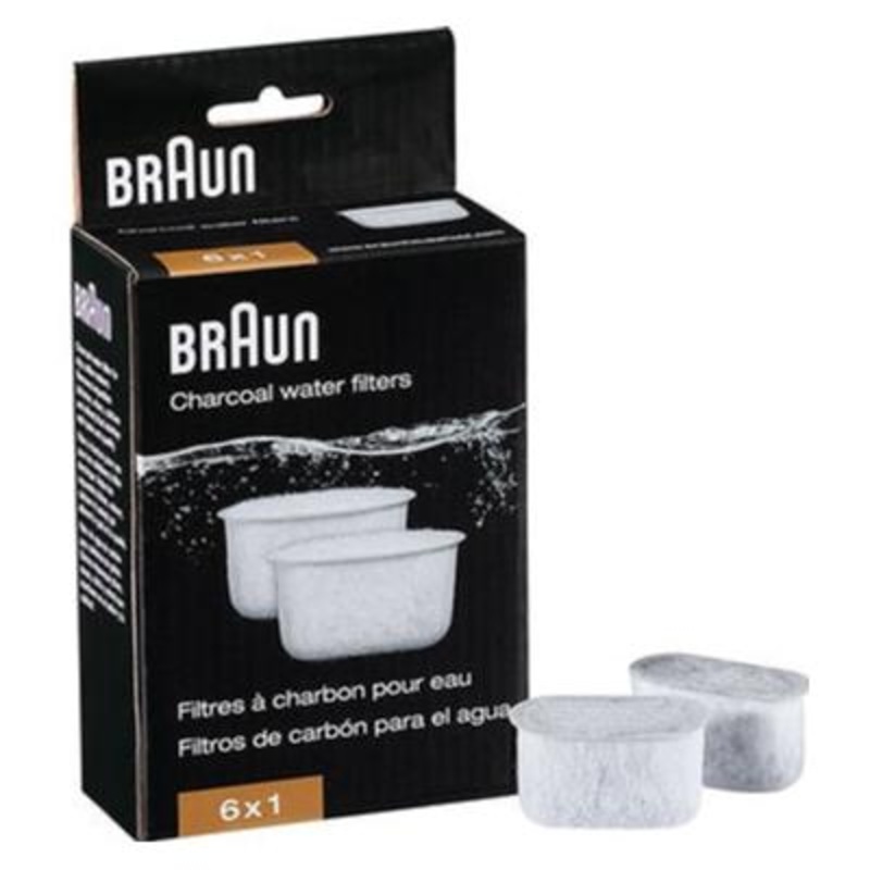 Braun Charcoal Coffee Maker Water Filter - 6-Pack BRSC004