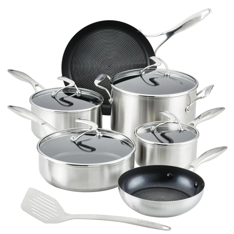 Circulon SteelShield S 10-Piece Non-Stick Cookware Set with Bonus Slotted Turner 70051