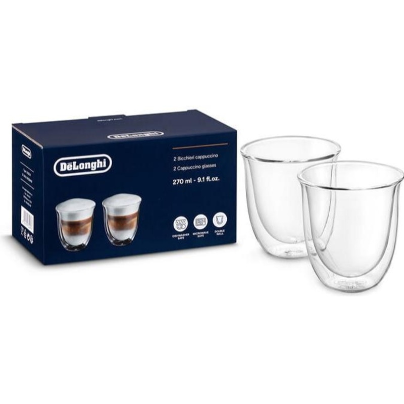 Delonghi Double Wall Cappuccino Cups, 2 Per Set DLSC311