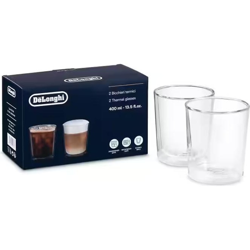 Delonghi Double Wall Glass Coffee Cups - 13.5 oz. DLSC318