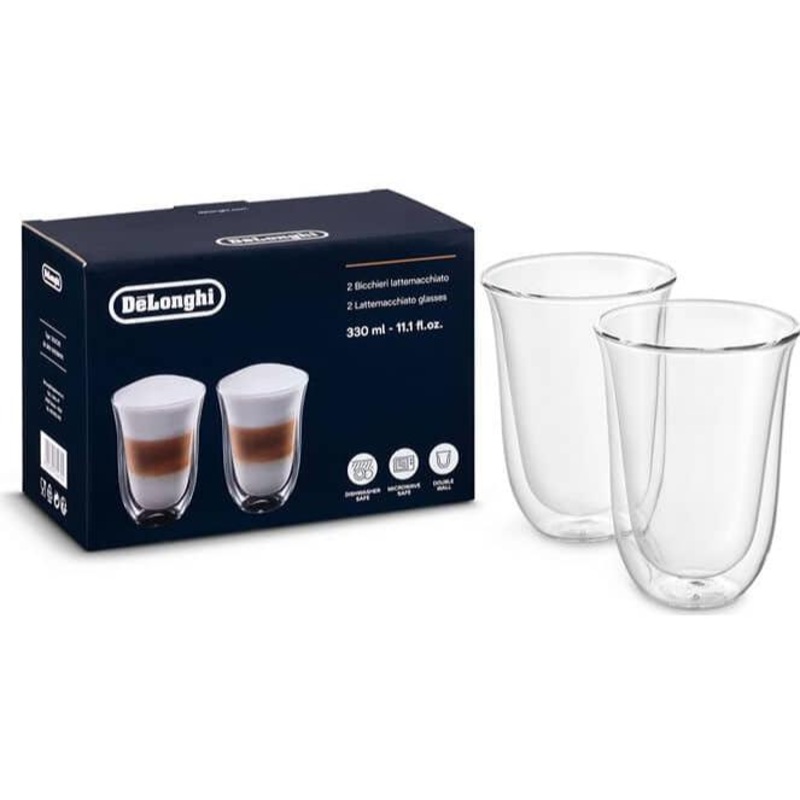 Delonghi Double Wall Macchiato Cups, 2 Per Set DLSC312