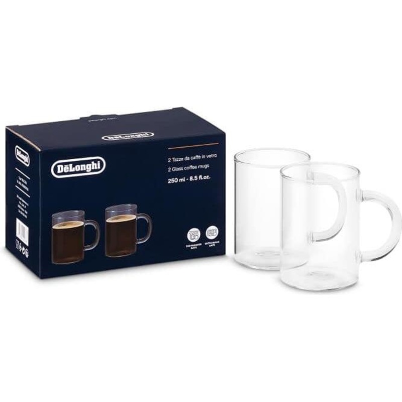 Delonghi Glass Coffee Cups, 8.5 oz., Set of 2 DLSC320