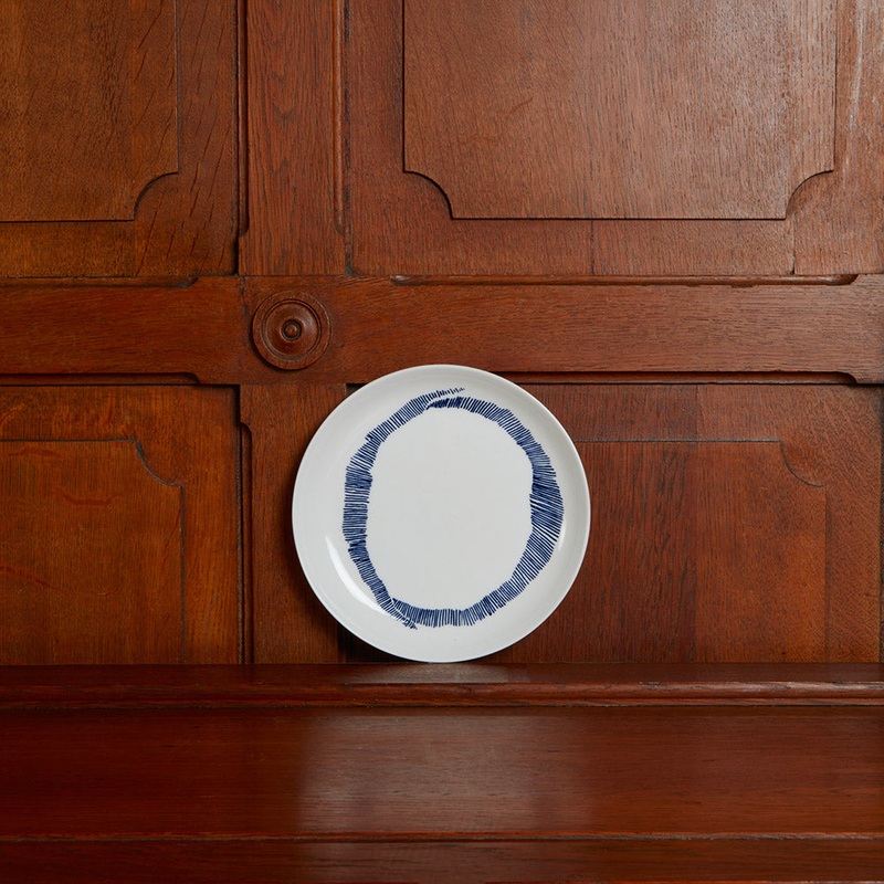 Assiette Ottolenghi - Blanc strie Bleu