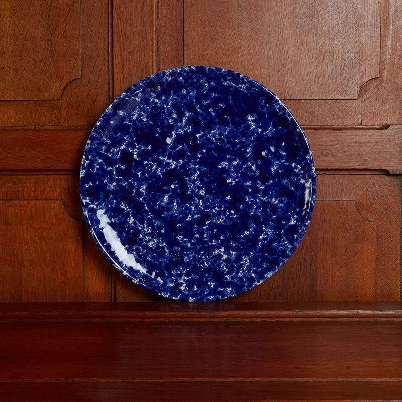 Assiette  pizza en faence - Bleu