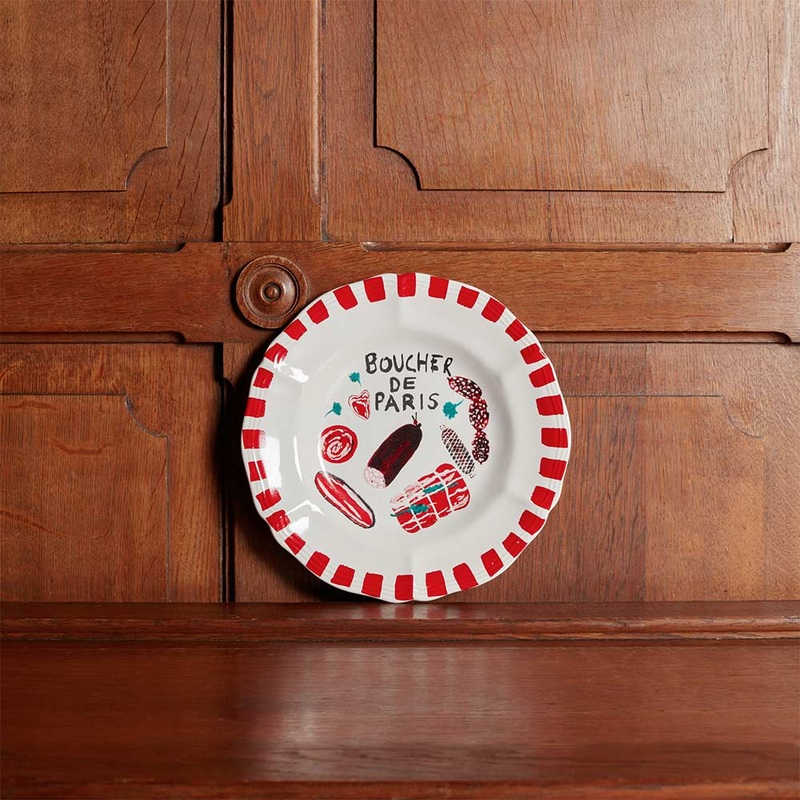 Assiette plate en faence Boucher