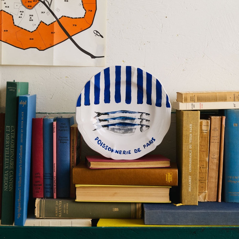 Assiette plate en faence Poissonnerie