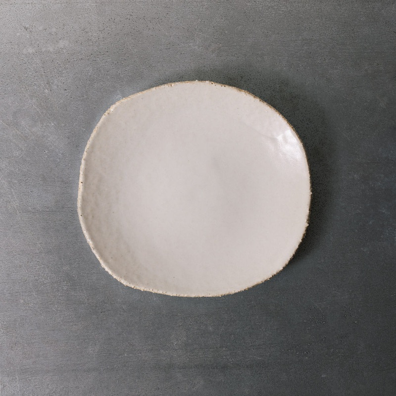Assiette  dessert en grs maill Wabi - Blanc