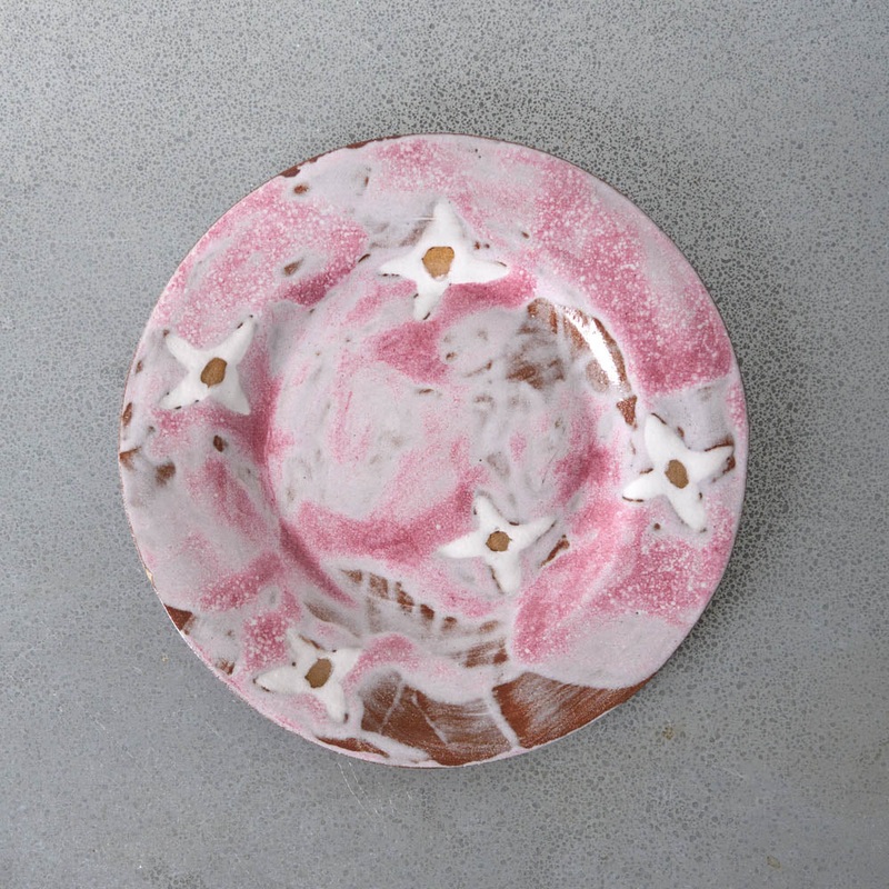 Assiette Fleurs - Rose & Blanc