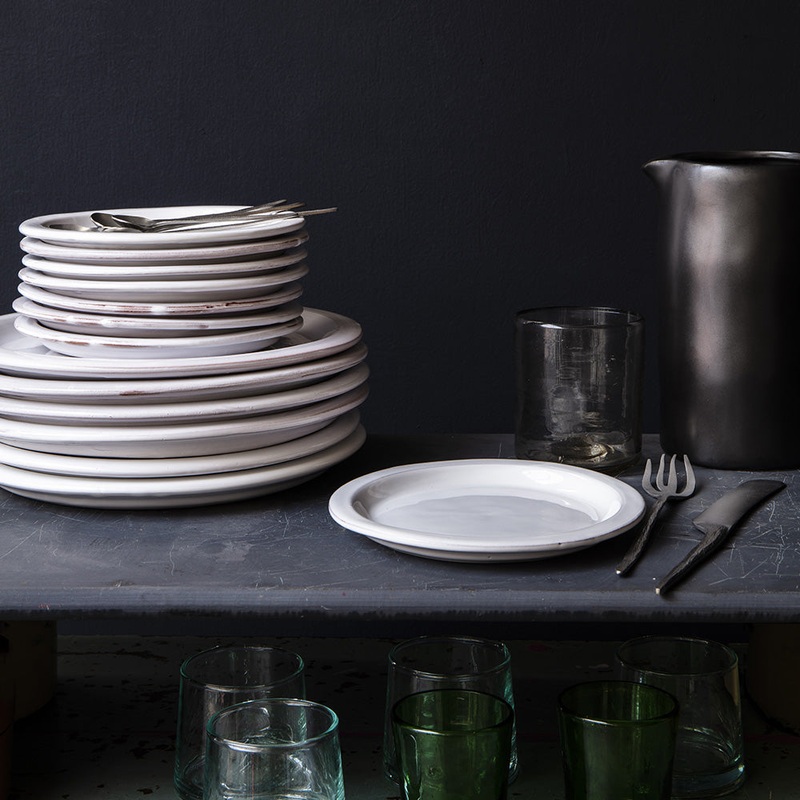 Assiette plate en cramique - Blanc