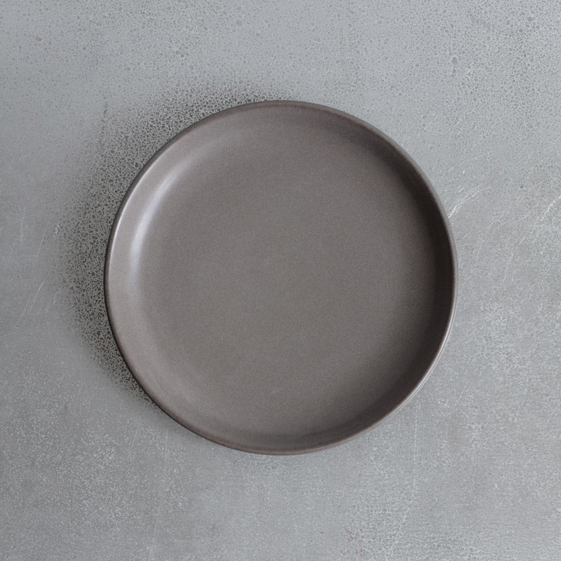 Assiette plate en grs fin - Gris Ardoise
