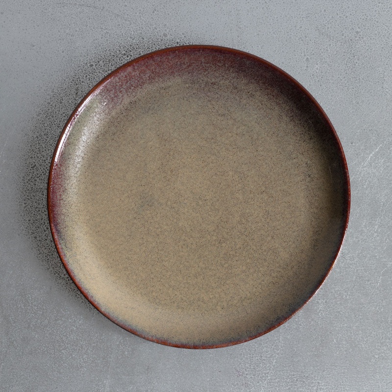 Assiette plate en grs maill Jaspe - Vert