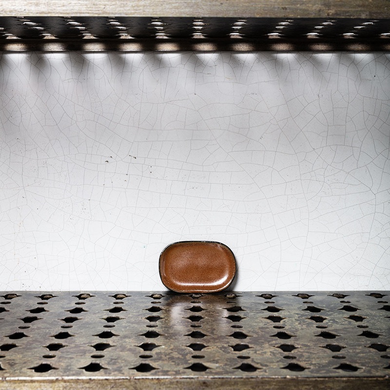 Assiette plate en grs n4 - Ocre